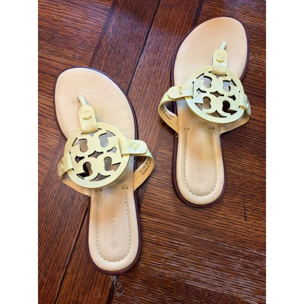 Tory Burch Miller Thong Sandal Yellow Size 5.5 Style 5930